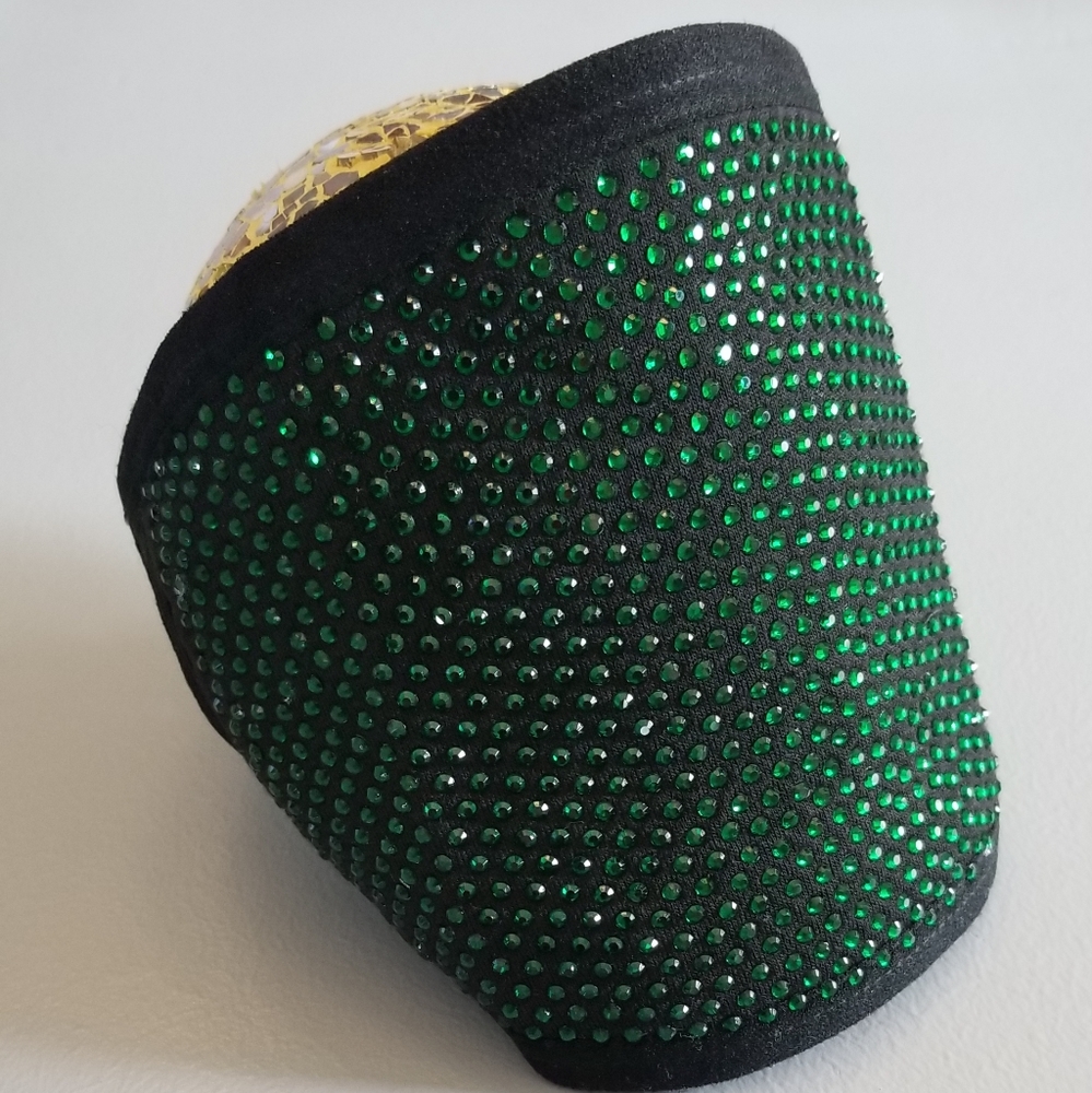 Green Rhinestone Face Cover - Picture 2 of 2